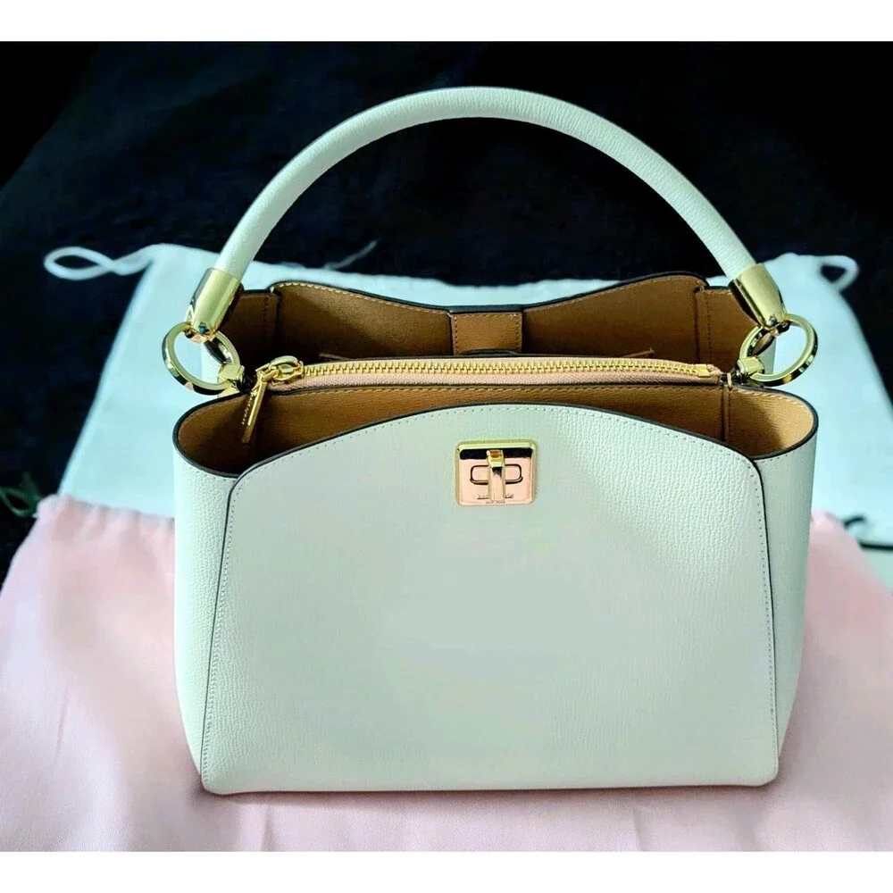 Kate Spade Phoebe White Meringue Satchel Top Handle/Crossbody Handbag Purse